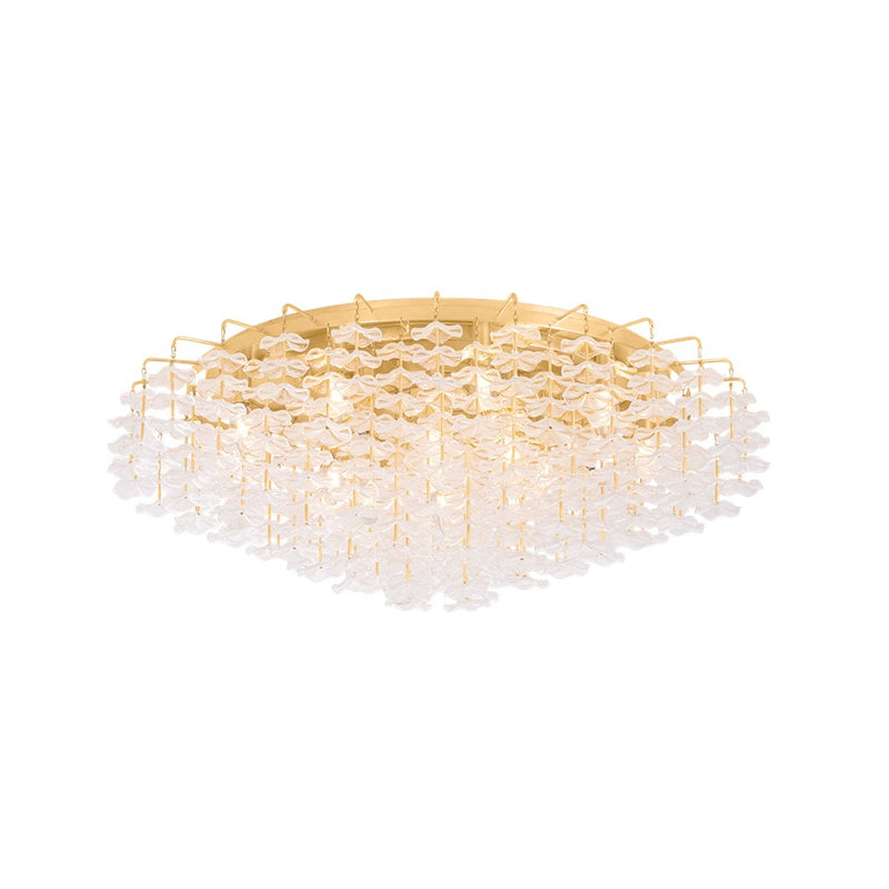 Corbett Lighting Alsace 17Lt Semi Flush Mount, Gold Leaf/Piastre