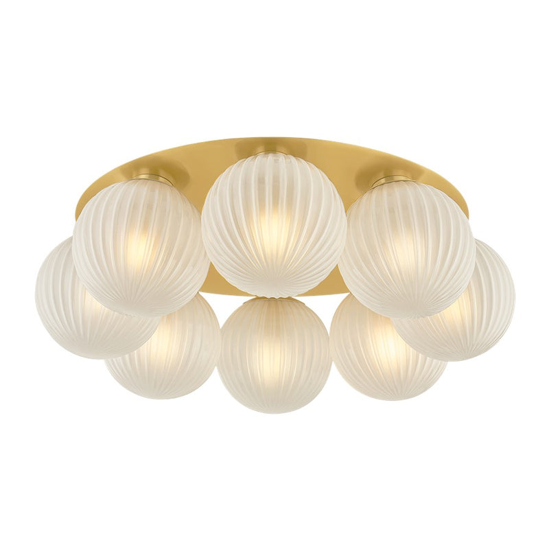 Corbett Lighting Vernazza 8Lt Flush Mount, Brass/Clear Etched