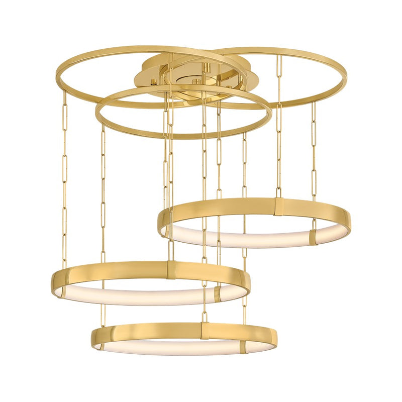 Corbett Lighting Chiasso 3Lt 38" Chandelier, Polished Brass/White