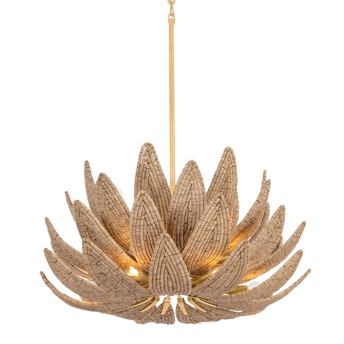 Corbett Lighting Varanasi 14Lt Chandelier, Gold Leaf/Coco Beads - 539-30-VGL
