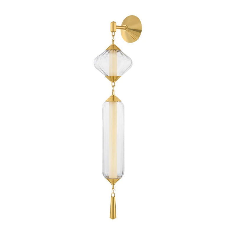 Corbett Lighting Fiorello 2Lt Wall Sconce, Brass/Clear Optic