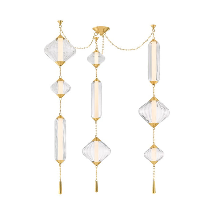 Corbett Lighting Fiorello 9Lt Chandelier, Brass/Clear Optic - 545-56-VPB