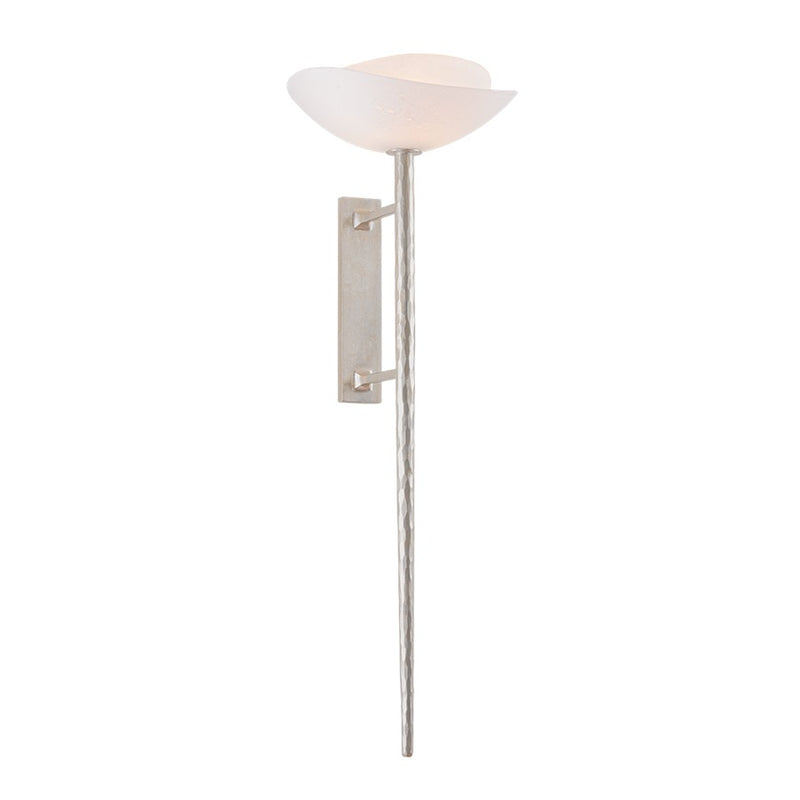 Corbett Lighting Coppa 1Lt Wall Sconce, Silver Leaf/Cloud Seeded