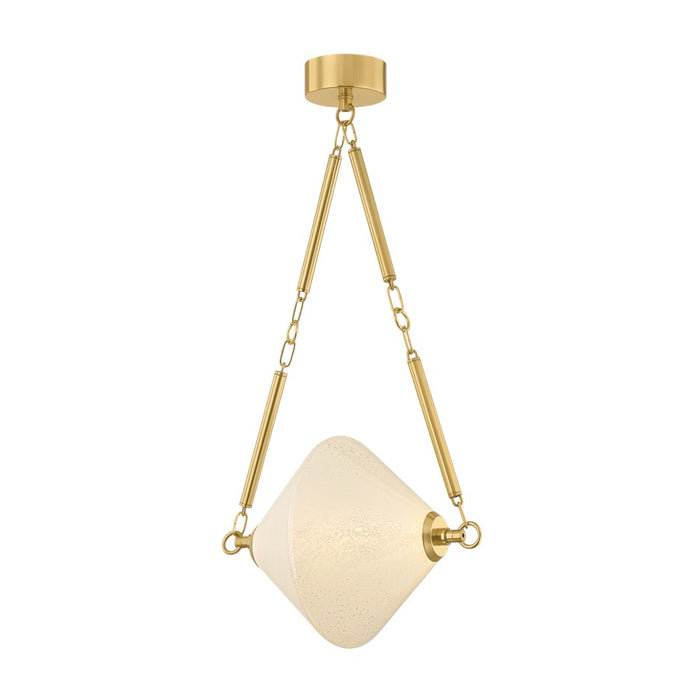 Corbett Lighting Solara 1Lt Pendant, Polished Brass/Seeded Cloud - 555-17-VPB
