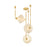 Corbett Lighting Solara 3Lt Chandelier, Polished Brass/Seeded Cloud - 555-32-VPB
