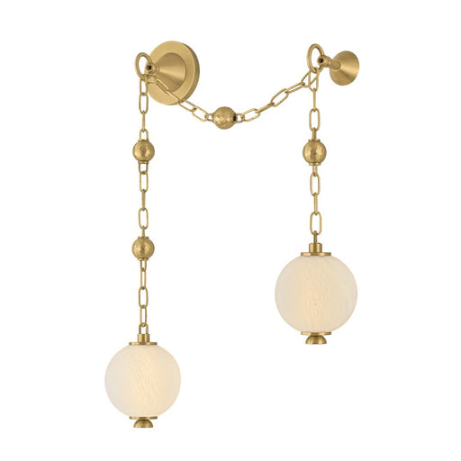 Corbett Lighting Corda 2Lt Wall Sconce, Vintage Brass/Matte Cloud - 557-02-VB