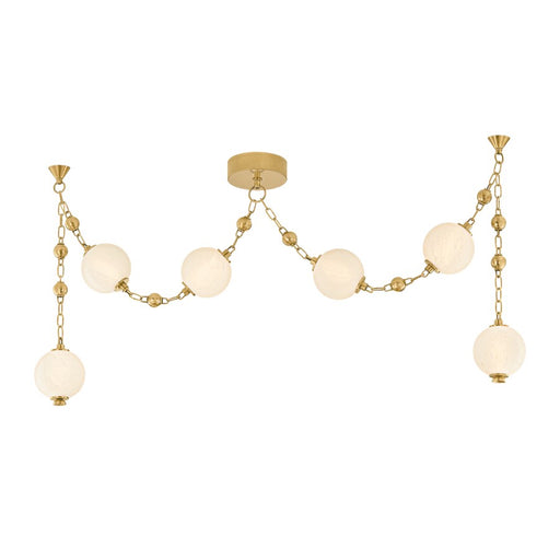 Corbett Lighting Corda 6Lt Linear, Vintage Brass/Matte Cloud - 557-06-VB