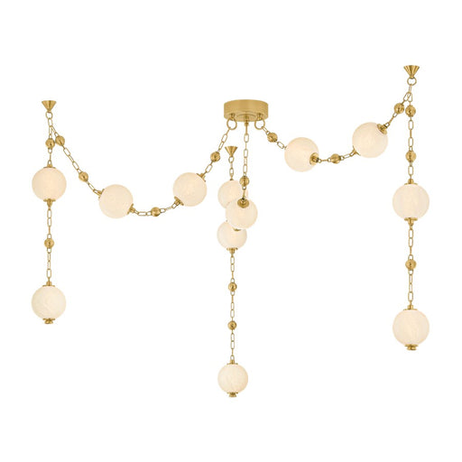 Corbett Lighting Corda 12Lt Chandelier, Vintage Brass/Matte Cloud - 557-18-VB