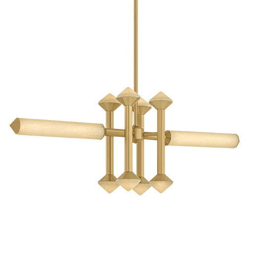 Corbett Hydra 10 Light Linear, Vintage Brass/Champagne Opal Seeded