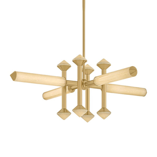Corbett Hydra 12Lt Chandelier, Vintage Brass/Champagne Opal Seeded
