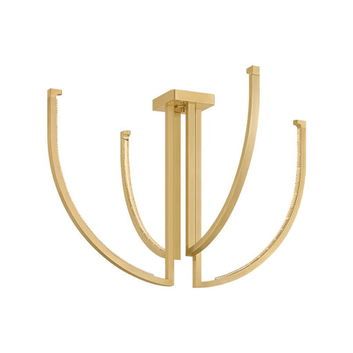 Corbett Lighting Frankfurt 4 Light 36" Chandelier, Brass/Piastre