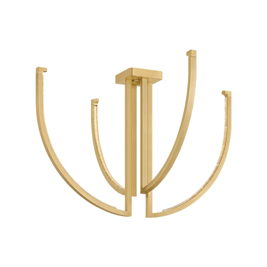 Corbett Lighting Frankfurt 4 Light 36" Chandelier, Brass/Piastre