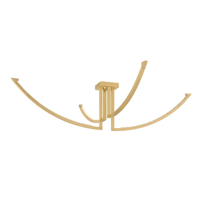 Corbett Lighting Frankfurt 4 Light 60" Semi Flush, Brass/Piastre