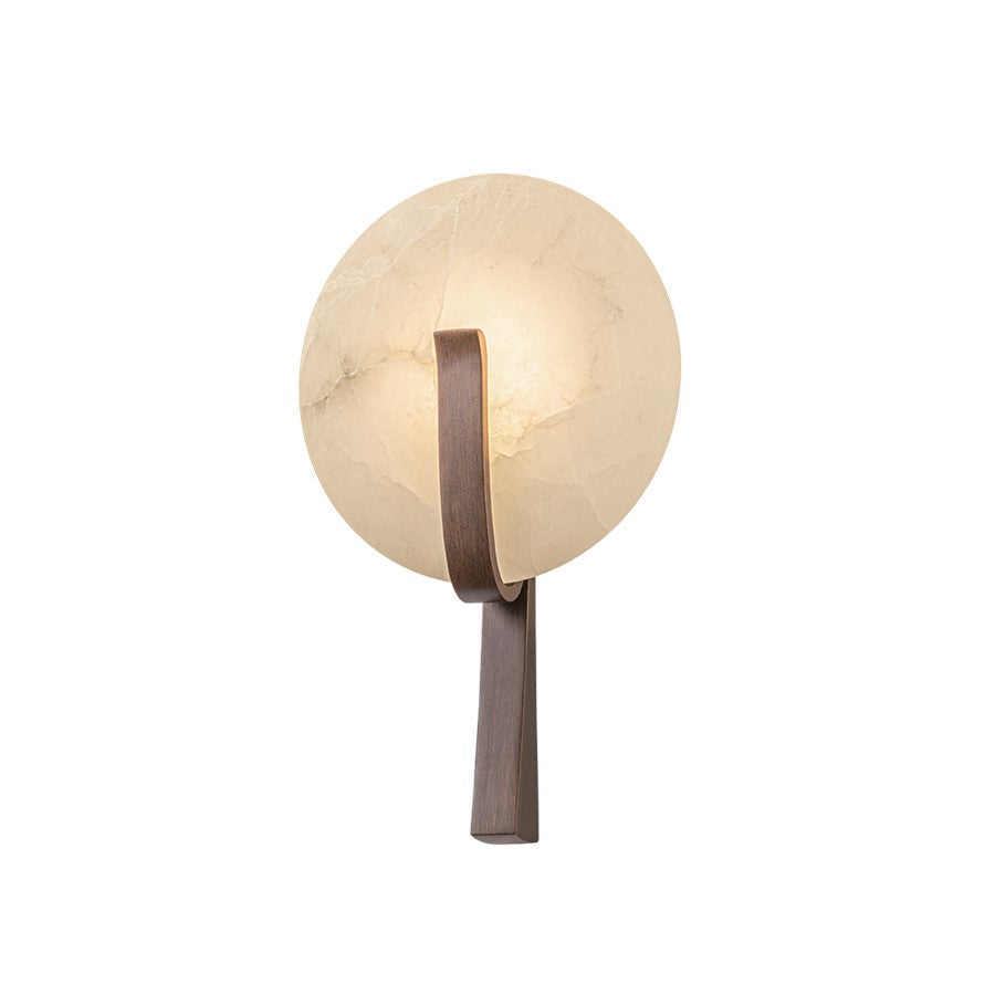 Corbett Lighting Thira 1 Light Wall Sconce, Bronze Leaf/Alabaster