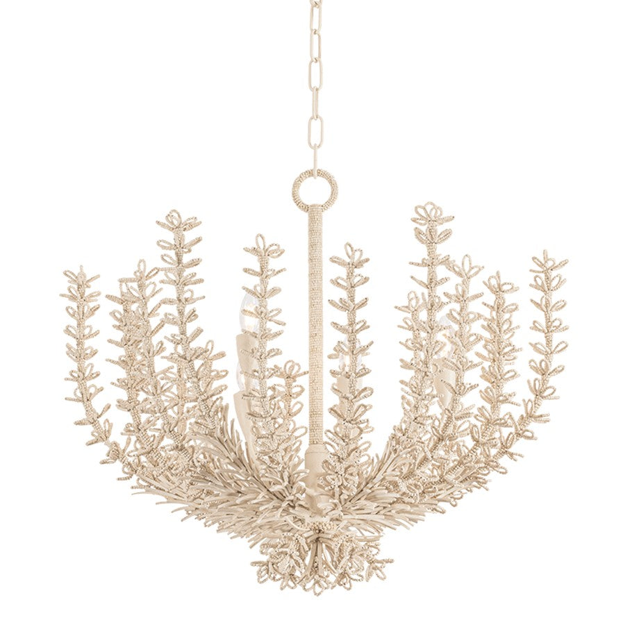 Corbett Pedrillo 6 Light Chandelier, Cream Plaster/Coco Beads