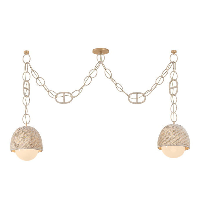 Corbett Lighting Piasu 2 Light Linear, Champagne Leaf/Cloud