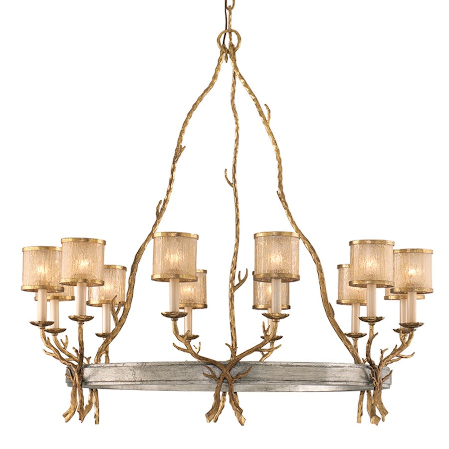 Corbett Lighting Parc Royale 12 Light Chandelier, Gold/Silver