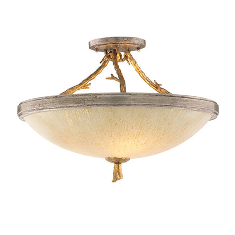Corbett Lighting Parc Royale 3Lt Semi Flush Mount, Gold/Silver