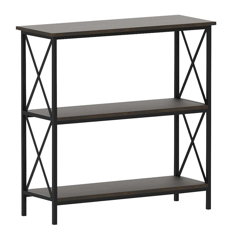 Canarm Fletcher Console Table | Brown/Black Metal & Faux Wood | Entryway & Hallway Accent Table | 32 x 12 x 32 in | Model 203521-02