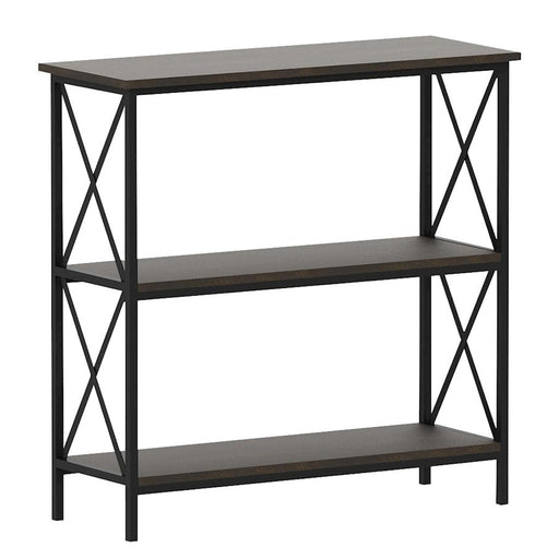 Canarm Fletcher Console Table | Brown/Black Metal & Faux Wood | Entryway & Hallway Accent Table | 32 x 12 x 32 in | Model 203521-02