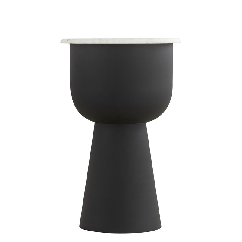 Canarm Nila Side Table, Black/White Marble