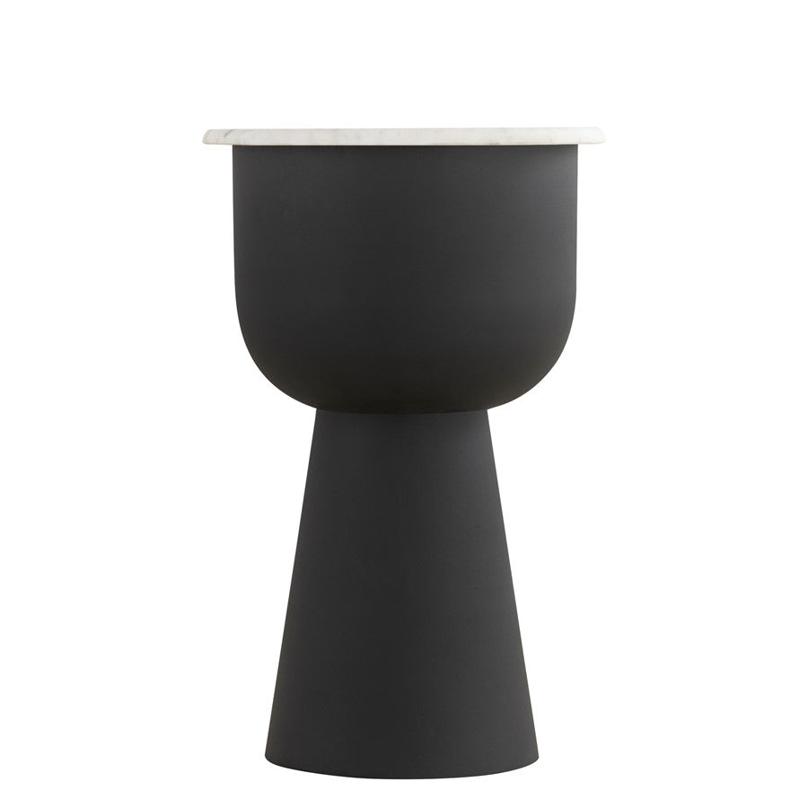 Canarm Nila Side Table, Black/White Marble - 22ST157