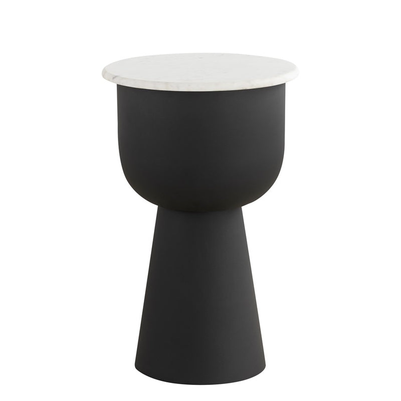 Canarm Nila Side Table, Black/White Marble