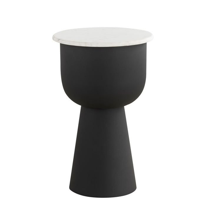 Canarm Nila Side Table, Black/White Marble