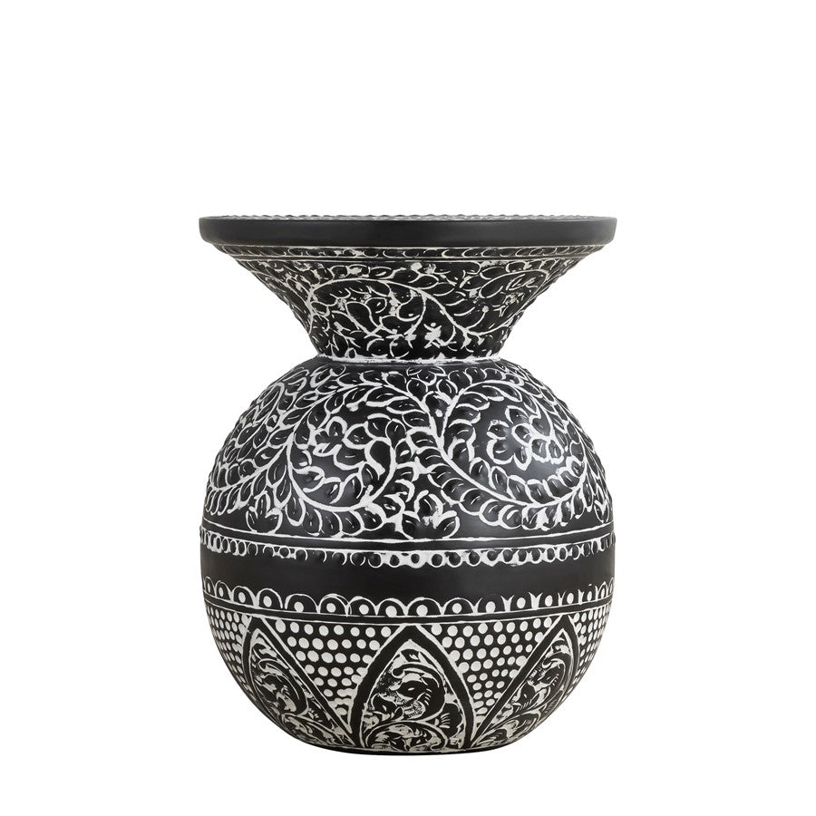 Canarm Navi 20"H Side Table, Black/White Antique - 7521