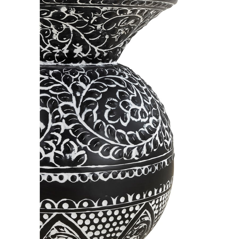 Canarm Navi 20"H Side Table, Black/White Antique