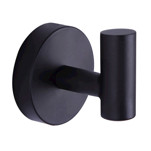 Canarm Cain 2in Bath Accessory | Black Metal | Bathroom Towel Hook & Robe Hook | W 2 x D 2 x H 2 in | Model BA103A02BK