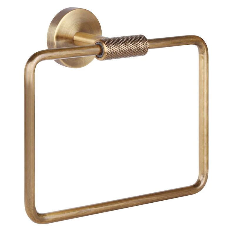Canarm Varen Towel Ring | Gold Metal | Bathroom & Powder Room Towel Holder | 8.625 x 6.5 x 3 in | Model BA108A09GD