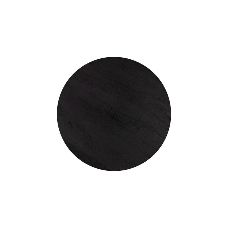Canarm Madhy 22in Square Side Table | Black Ribbed Mango Wood | Living Room & Bedroom Accent | 22 x 22 x 20 in | Model BAC-SW4758BLK