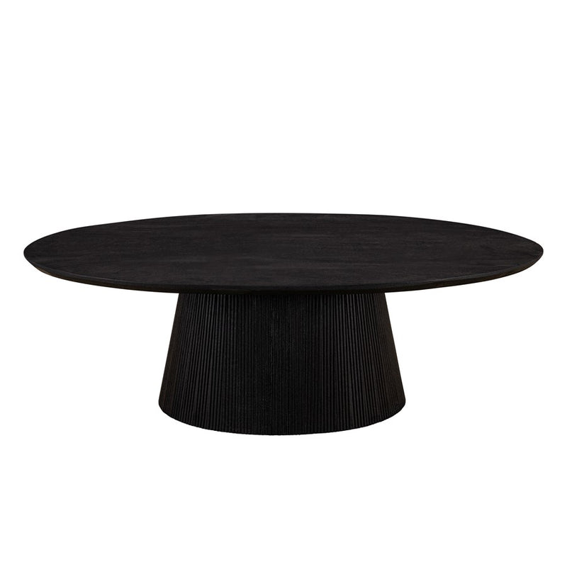 Canarm Madhy 48in Rectangular Coffee Table | Black Fluted Mango Wood | Living Room & Office Centerpiece | 48 x 24 x 16 in | Model BAC-SW4759BLK