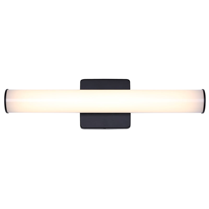 Canarm Osten 18in 1-Light Vanity Light | Modern Matte Black Aluminum & Iron | Bathroom & Powder Room | 18 x 4.72 x 2.5 in | Model BL-02B-18-BK-C