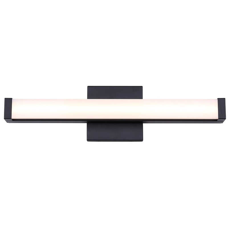 Canarm Jonah 18in 1-Light LED Vanity Light | Modern Matte Black Aluminum | Bathroom & Powder Room | 18 x 4.72 x 2.5 in | Model BL-30B-18-BK-C