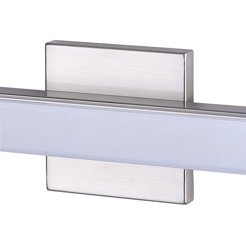 Canarm Jonah 18in 1-Light LED Vanity Light | Modern Brushed Nickel Aluminum | Bathroom & Powder Room | 18 x 4.72 x 2.5 in | Model BL-30B-18-BN-C