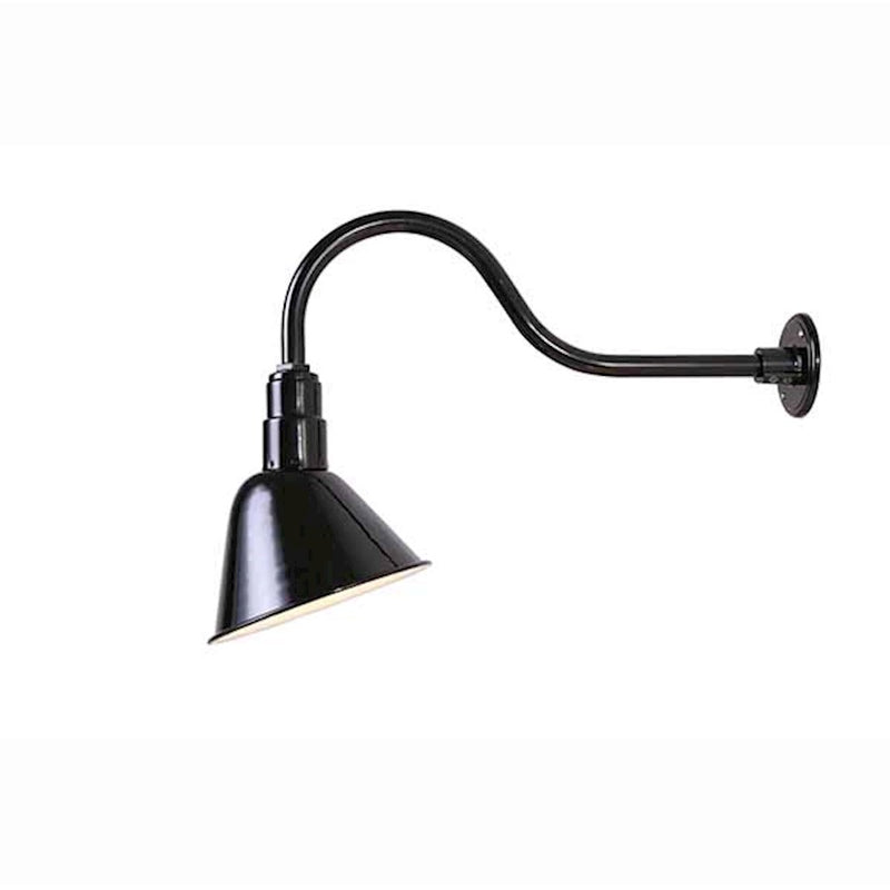 Canarm Barn Light 19in 1-Light Outdoor Sconce | Black Aluminum | Exterior Wall & Garage | 200W Bulb, A19 Base | Model BL10WACBK