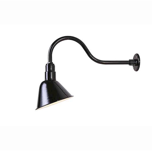 Canarm Barn Light 19in 1-Light Outdoor Sconce | Black Aluminum | Exterior Wall & Garage | 200W Bulb, A19 Base | Model BL10WACBK