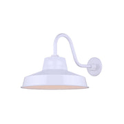 Canarm Landis 14in 1-Light Outdoor Flush Mount | White Steel | Porch & Entryway | 14 x 21 x 12 in | Model BL14WACWH