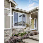 Canarm Landis 14in 1-Light Outdoor Flush Mount | White Steel | Porch & Entryway | 14 x 21 x 12 in | Model BL14WACWH