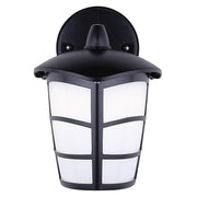 Canarm Polycarbonate 6in LED Outdoor Wall Sconce | Modern Black Finish | Entryway & Patio | 6.5 x 7.75 x 9.25 in | Model BRWL-POR12T-N-BK