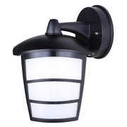 Canarm Polycarbonate 6in LED Outdoor Wall Sconce | Modern Black Finish | Entryway & Patio | 6.5 x 7.75 x 9.25 in | Model BRWL-POR12T-N-BK