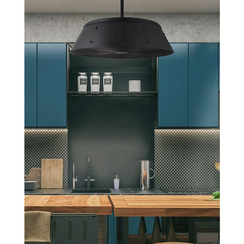 Canarm Andi 28in 3-Light Ceiling Fan | Matte Black and Black Aluminum Blades | Bedroom & Living Room | 28 x 28 x 14 in | Model CF28AND3BK