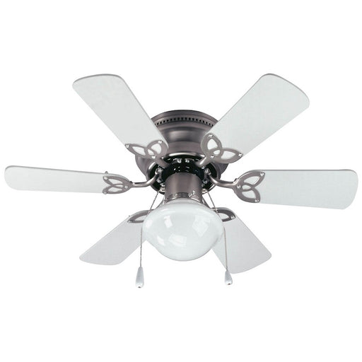 Canarm Twister 30in Ceiling Fan | Brushed Pewter and White Spheroid Glass Shade | Bedroom & Living Room | 30 x 30 x 10 in | Model CF3230651S
