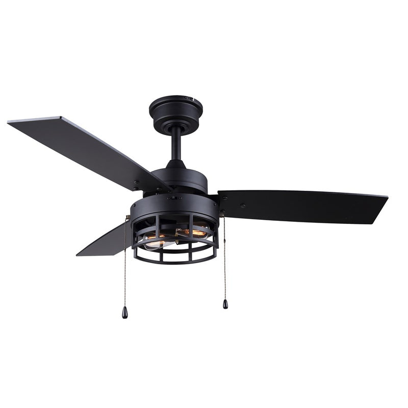 Canarm Attley 2 Light 42" Ceiling Fan, Matte Black/Black