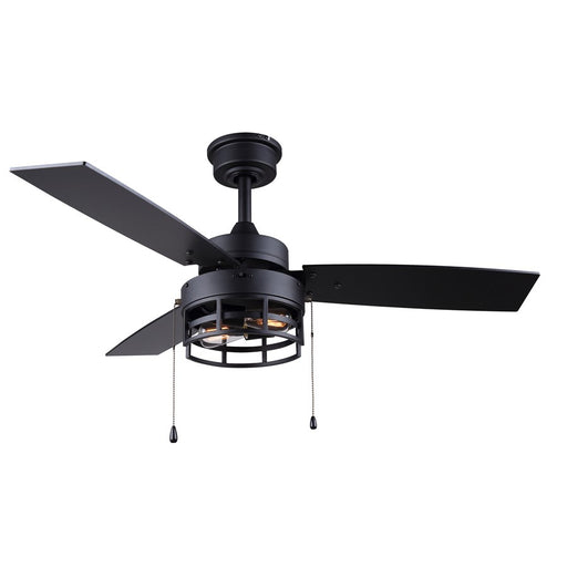 Canarm Attley 2 Light 42" Ceiling Fan, Matte Black/Black - CF42ATT3BK