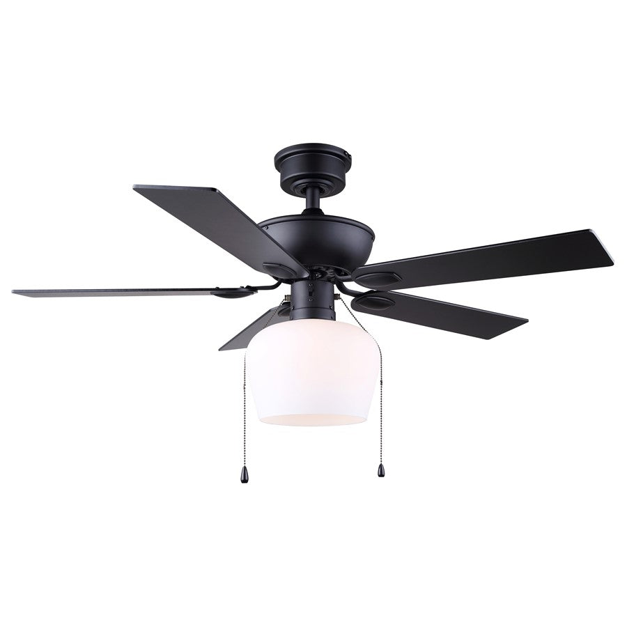 Canarm Colette 1 Light 42" Ceiling Fan, Matte Black/Black