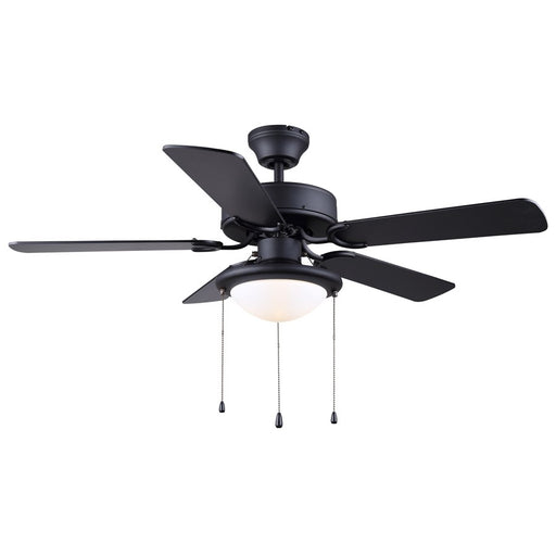 Canarm Eclipse 2 Light 42" Ceiling Fan, Matte Black/Black - CF42ECL5BK