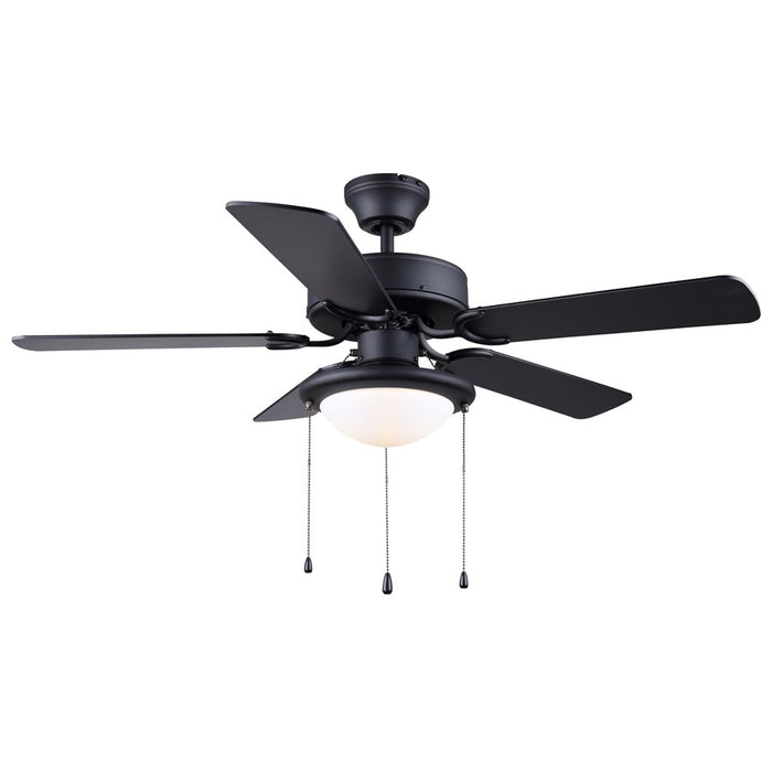 Canarm Eclipse 2 Light 42" Ceiling Fan, Matte Black/Black - CF42ECL5BK
